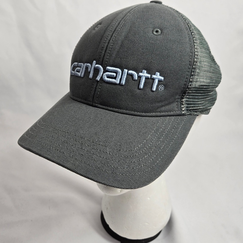 Carhartt Trucker Hat Cap Gray One Size Fits All OSFA Logo Outdoor Work Street‎
